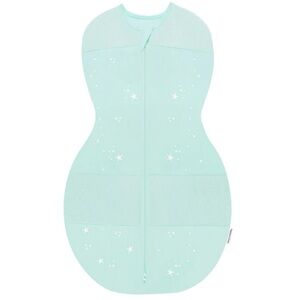 Happiest Baby Sleepea NWOT 5-Second Baby Swaddle Wrap Medium in Teal Stars